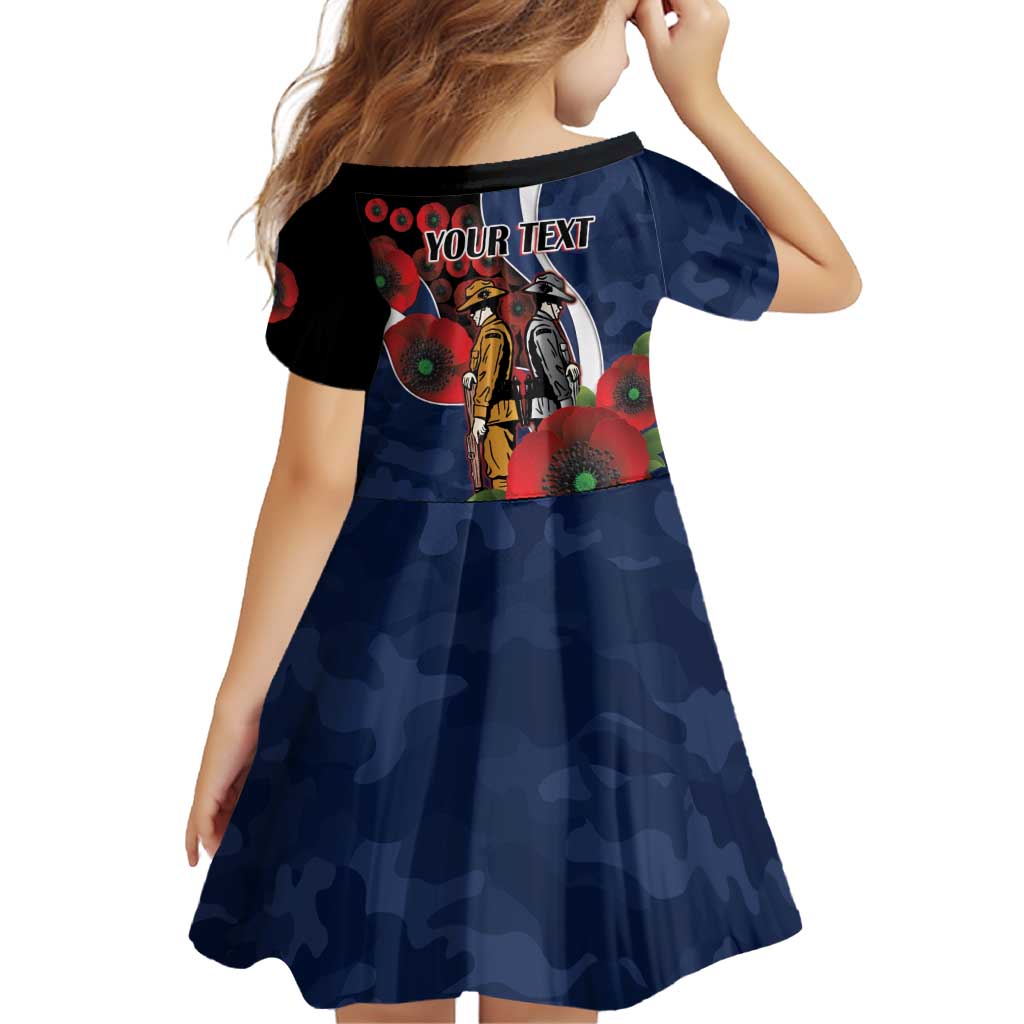 Geelong Cats ANZAC Personalised Family Matching Summer Maxi Dress and Hawaiian Shirt Lest We Forget Poppy Camo