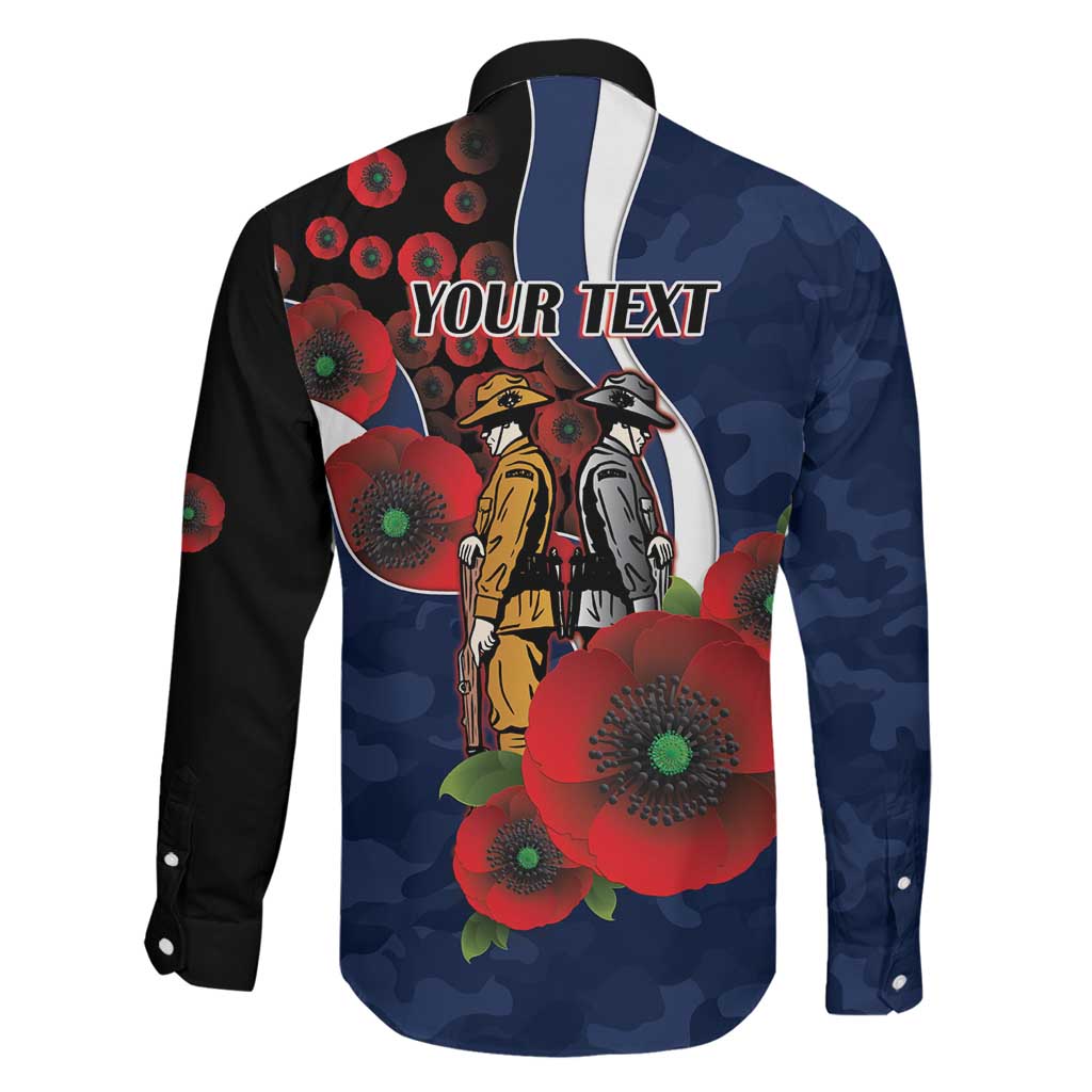 Geelong Cats ANZAC Personalised Family Matching Summer Maxi Dress and Hawaiian Shirt Lest We Forget Poppy Camo
