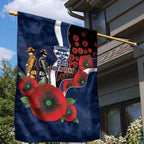 Geelong Cats ANZAC Personalised Garden Flag Lest We Forget Poppy Camo
