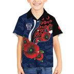 Geelong Cats ANZAC Personalised Hawaiian Shirt Lest We Forget Poppy Camo
