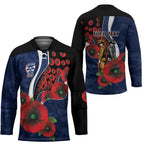 Geelong Cats ANZAC Personalised Hockey Jersey Lest We Forget Poppy Camo