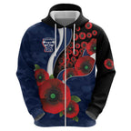 Geelong Cats ANZAC Personalised Hoodie Lest We Forget Poppy Camo