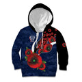 Geelong Cats ANZAC Personalised Kid Hoodie Lest We Forget Poppy Camo