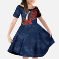 Geelong Cats ANZAC Personalised Kid Short Sleeve Dress Lest We Forget Poppy Camo