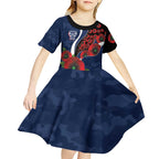 Geelong Cats ANZAC Personalised Kid Short Sleeve Dress Lest We Forget Poppy Camo