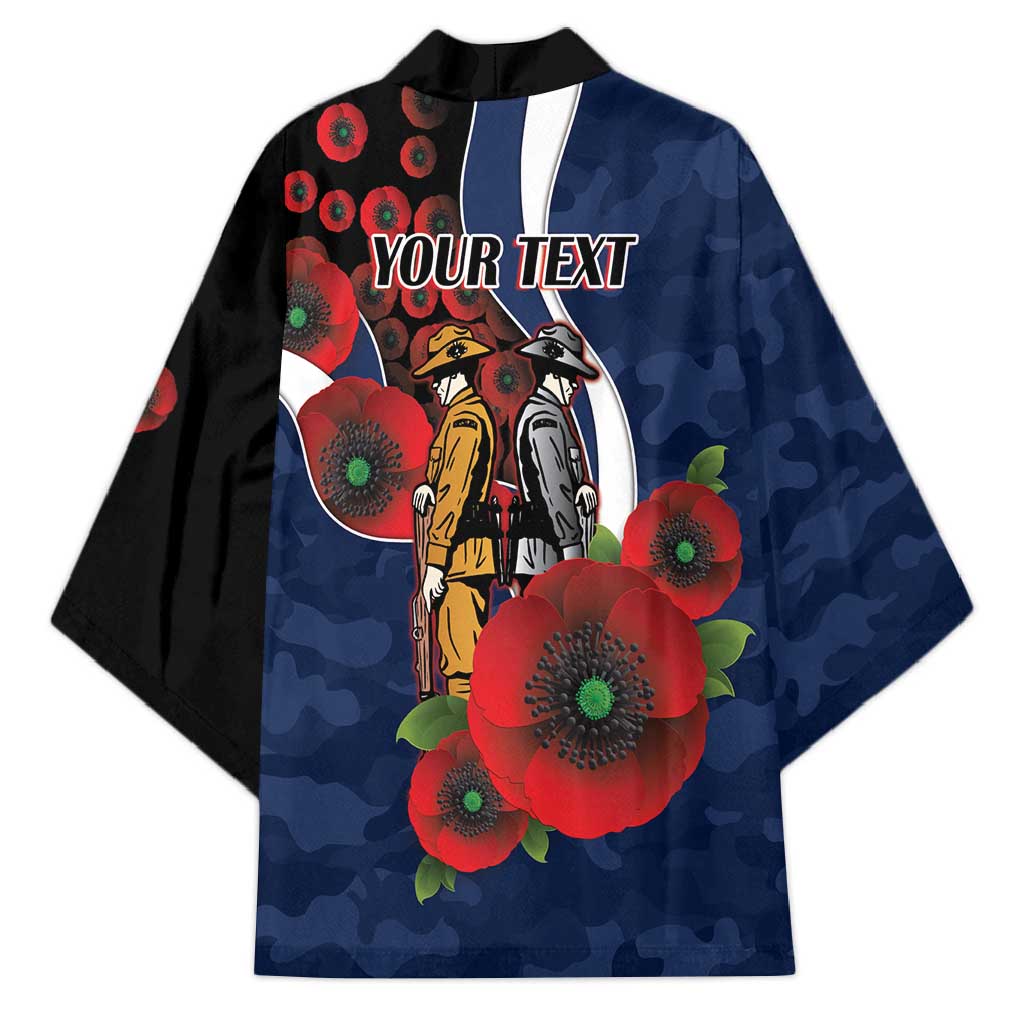 Geelong Cats ANZAC Personalised Kimono Lest We Forget Poppy Camo