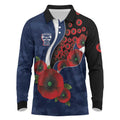 Geelong Cats ANZAC Personalised Long Sleeve Polo Shirt Lest We Forget Poppy Camo