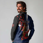 Geelong Cats ANZAC Personalised Long Sleeve Polo Shirt Lest We Forget Poppy Camo