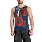 Geelong Cats ANZAC Personalised Men Tank Top Lest We Forget Poppy Camo