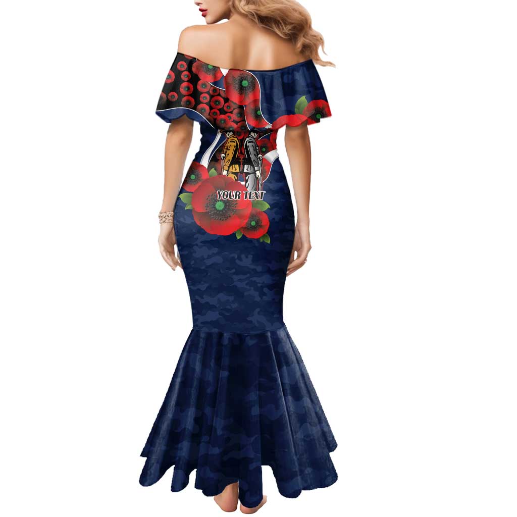 Geelong Cats ANZAC Personalised Mermaid Dress Lest We Forget Poppy Camo
