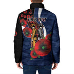 Geelong Cats ANZAC Personalised Padded Jacket Lest We Forget Poppy Camo
