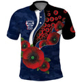 Geelong Cats ANZAC Personalised Polo Shirt Lest We Forget Poppy Camo
