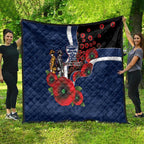 Geelong Cats ANZAC Personalised Quilt Lest We Forget Poppy Camo