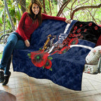 Geelong Cats ANZAC Personalised Quilt Lest We Forget Poppy Camo