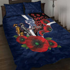 Geelong Cats ANZAC Personalised Quilt Bed Set Lest We Forget Poppy Camo