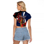 Geelong Cats ANZAC Personalised Raglan Cropped T Shirt Lest We Forget Poppy Camo