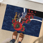 Geelong Cats ANZAC Personalised Rubber Doormat Lest We Forget Poppy Camo