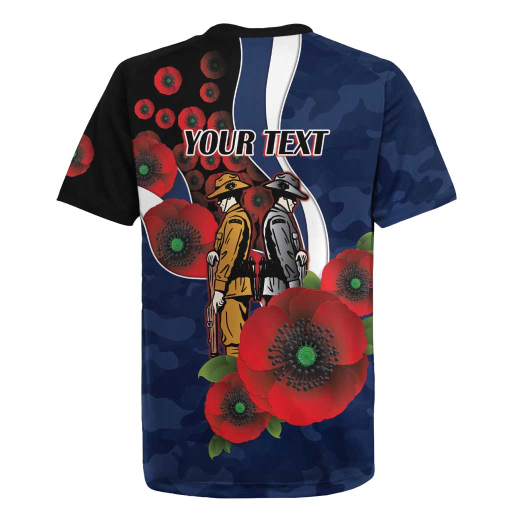 Geelong Cats ANZAC Personalised Rugby Jersey Lest We Forget Poppy Camo