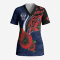 Geelong Cats ANZAC Personalised Scrub Top Lest We Forget Poppy Camo