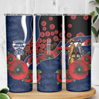 Geelong Cats ANZAC Personalised Skinny Tumbler Lest We Forget Poppy Camo