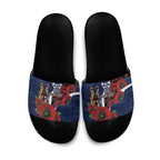 Geelong Cats ANZAC Personalised Slide Sandals Lest We Forget Poppy Camo
