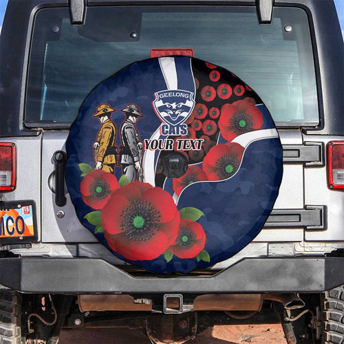Geelong Cats ANZAC Personalised Spare Tire Cover Lest We Forget Poppy Camo