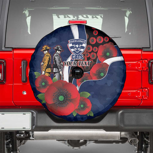 Geelong Cats ANZAC Personalised Spare Tire Cover Lest We Forget Poppy Camo
