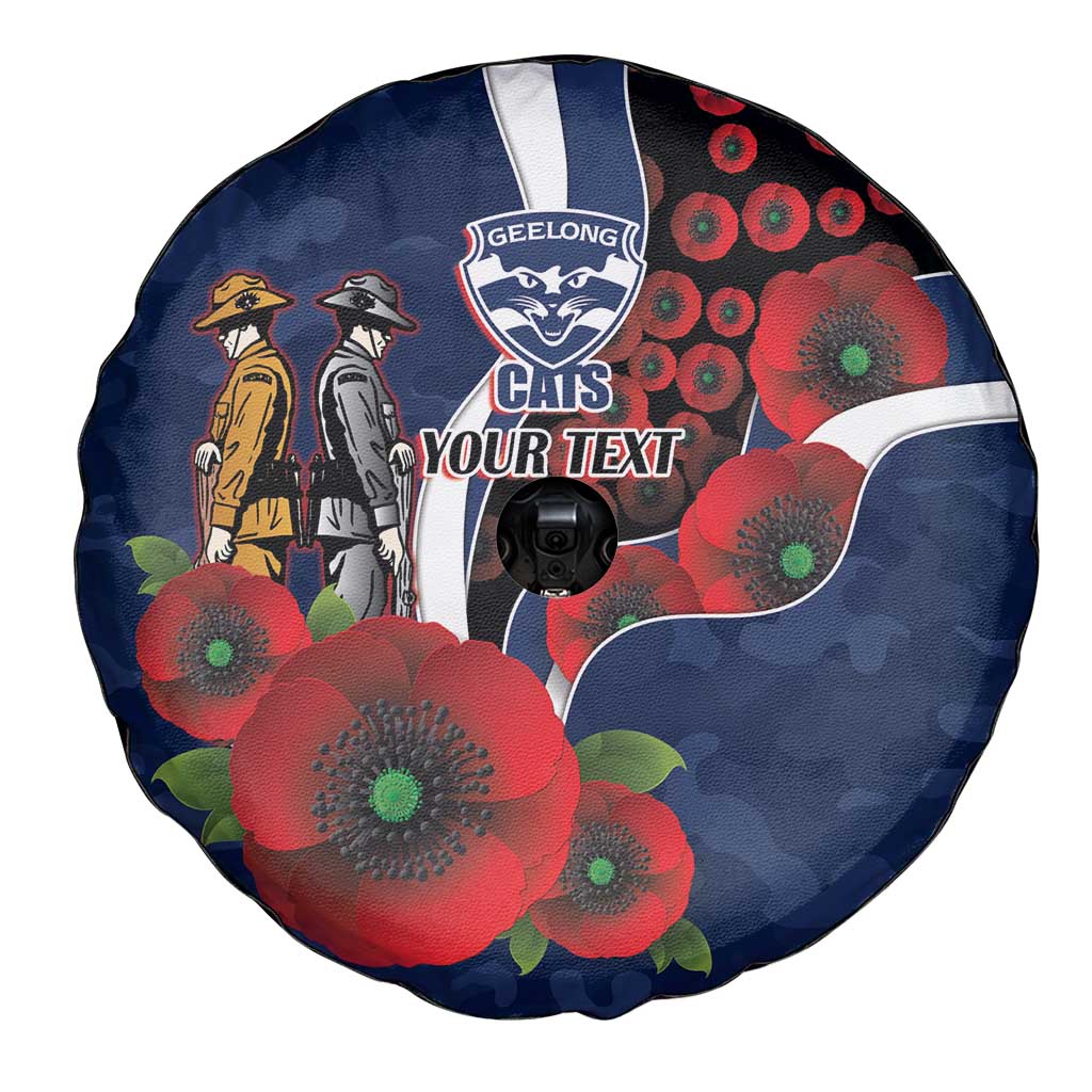 Geelong Cats ANZAC Personalised Spare Tire Cover Lest We Forget Poppy Camo