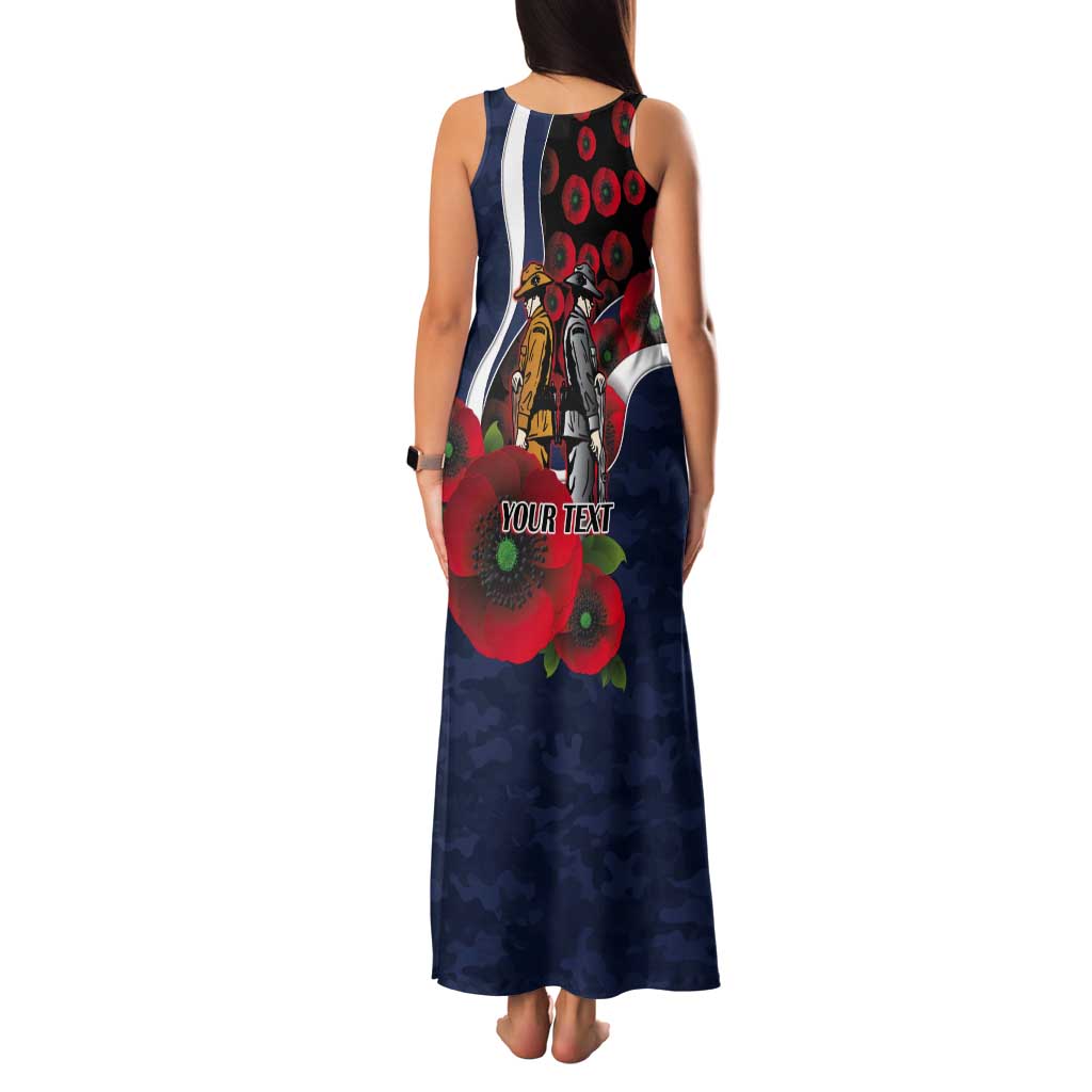Geelong Cats ANZAC Personalised Tank Maxi Dress Lest We Forget Poppy Camo