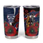 Geelong Cats ANZAC Personalised Tumbler Cup Lest We Forget Poppy Camo