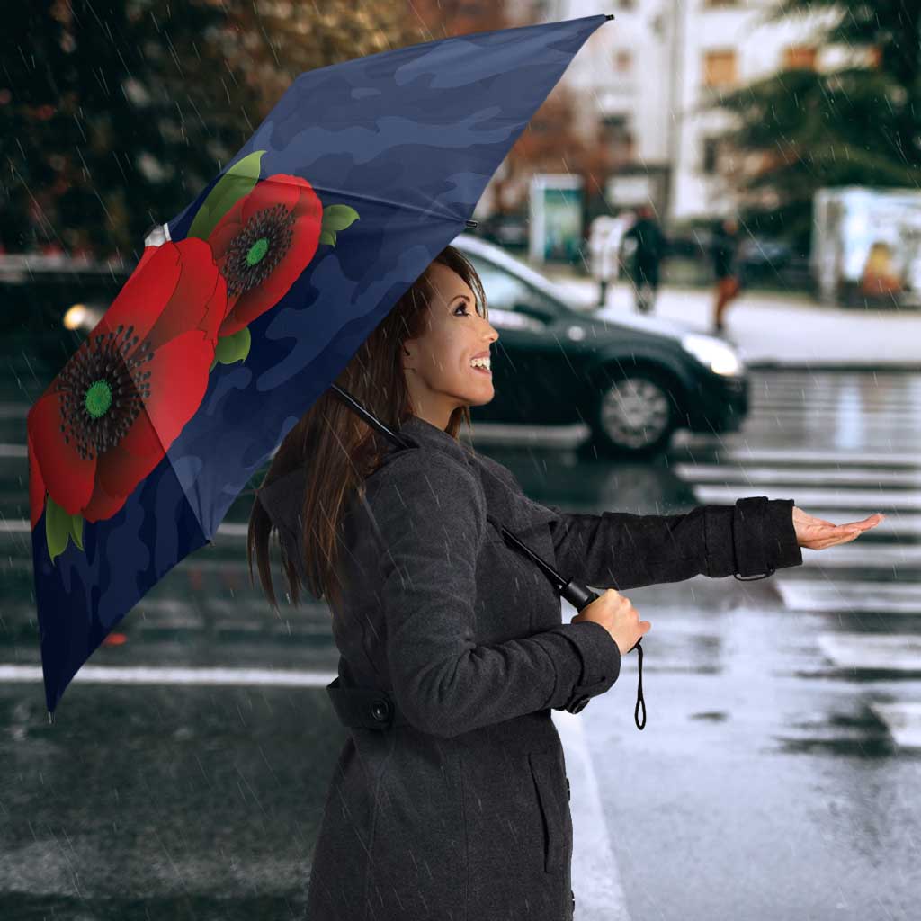 Geelong Cats ANZAC Personalised Umbrella Lest We Forget Poppy Camo