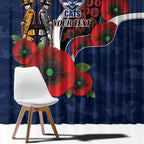 Geelong Cats ANZAC Personalised Window Curtain Lest We Forget Poppy Camo