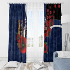 Geelong Cats ANZAC Personalised Window Curtain Lest We Forget Poppy Camo