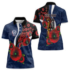 Geelong Cats ANZAC Personalised Women Polo Shirt Lest We Forget Poppy Camo
