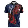 Geelong Cats ANZAC Personalised Zipper Polo Shirt Lest We Forget Poppy Camo
