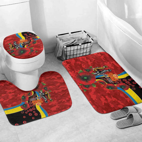 Gold Suns ANZAC Personalised Bathroom Set Lest We Forget Poppy Camo