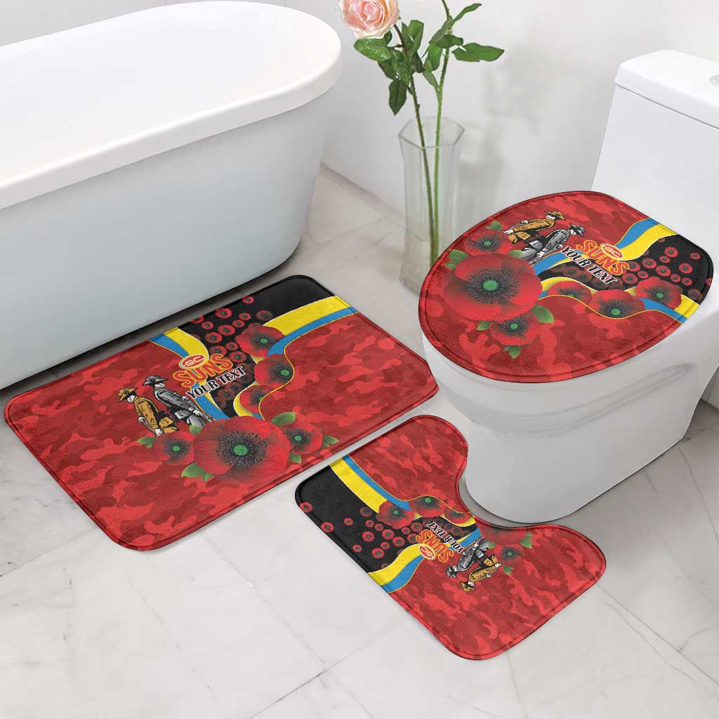 Gold Suns ANZAC Personalised Bathroom Set Lest We Forget Poppy Camo