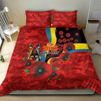 Gold Suns ANZAC Personalised Bedding Set Lest We Forget Poppy Camo
