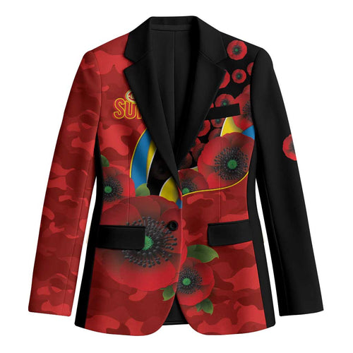 Gold Suns ANZAC Personalised Blazer Lest We Forget Poppy Camo
