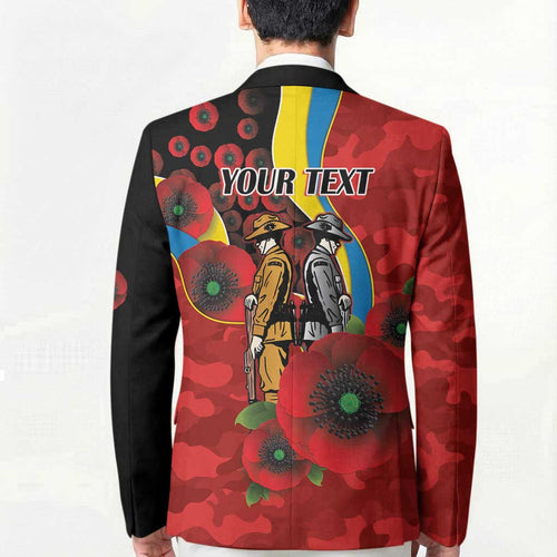 Gold Suns ANZAC Personalised Blazer Lest We Forget Poppy Camo