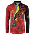 Gold Suns ANZAC Personalised Button Sweatshirt Lest We Forget Poppy Camo