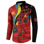 Gold Suns ANZAC Personalised Button Sweatshirt Lest We Forget Poppy Camo