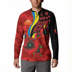 Gold Suns ANZAC Personalised Button Sweatshirt Lest We Forget Poppy Camo