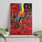 Gold Suns ANZAC Personalised Canvas Wall Art Lest We Forget Poppy Camo
