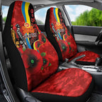 Gold Suns ANZAC Personalised Car Seat Cover Lest We Forget Poppy Camo