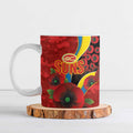 Gold Suns ANZAC Personalised Ceramic Mug Lest We Forget Poppy Camo