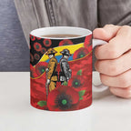 Gold Suns ANZAC Personalised Ceramic Mug Lest We Forget Poppy Camo