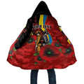 Gold Suns ANZAC Personalised Cloak Lest We Forget Poppy Camo