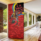 Gold Suns ANZAC Personalised Door Cover Lest We Forget Poppy Camo
