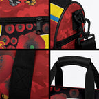 Gold Suns ANZAC Personalised Duffle Bag Lest We Forget Poppy Camo